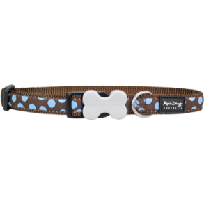 Red Dingo - Halsb�nd - brun med bl� Spots S