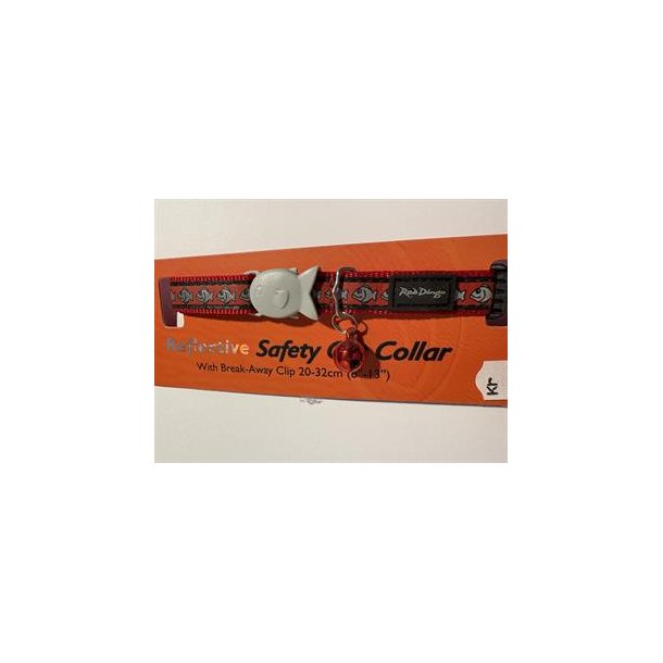 Red Dingo - Smart reflekshalsb�nd til katte R�D M/FISK