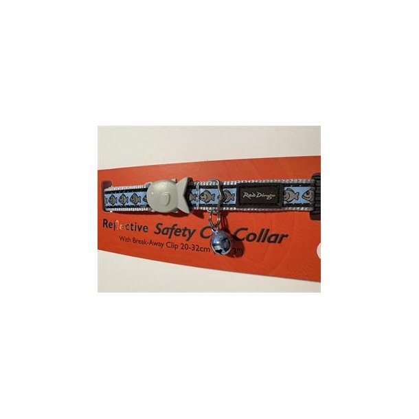 Red Dingo - Smart reflekshalsb�nd til katte LYSBL� M/FISK