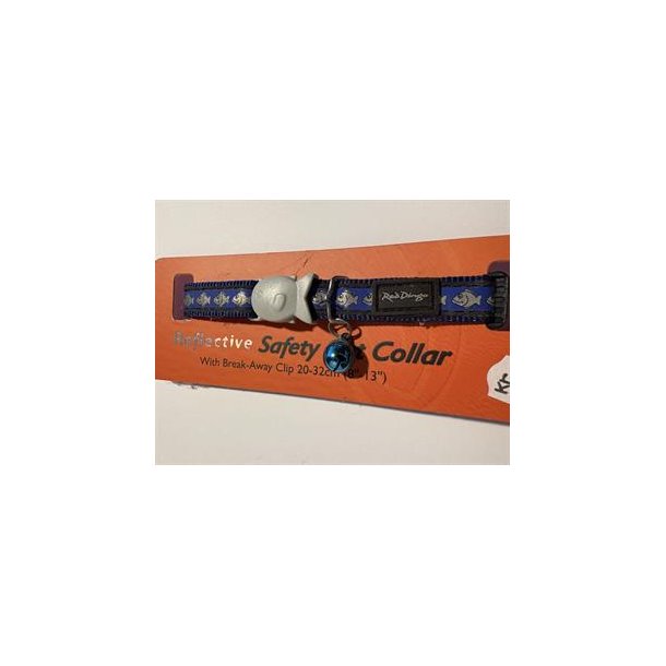 Red Dingo - Smart reflekshalsb�nd til katte M�RKEBL� M/FISK