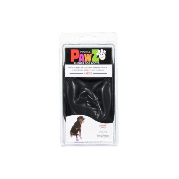 PAWZ DOG BOOTS, LARGE, SORT