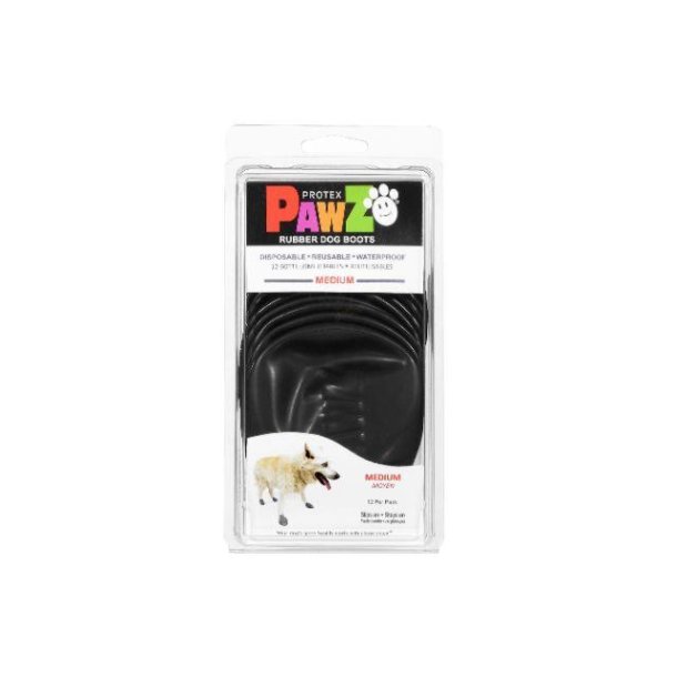 PAWZ DOG BOOTS, MEDIUM, SORT